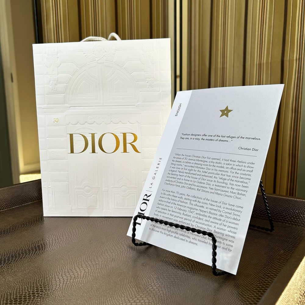 Dior gift bag and Dior museum program